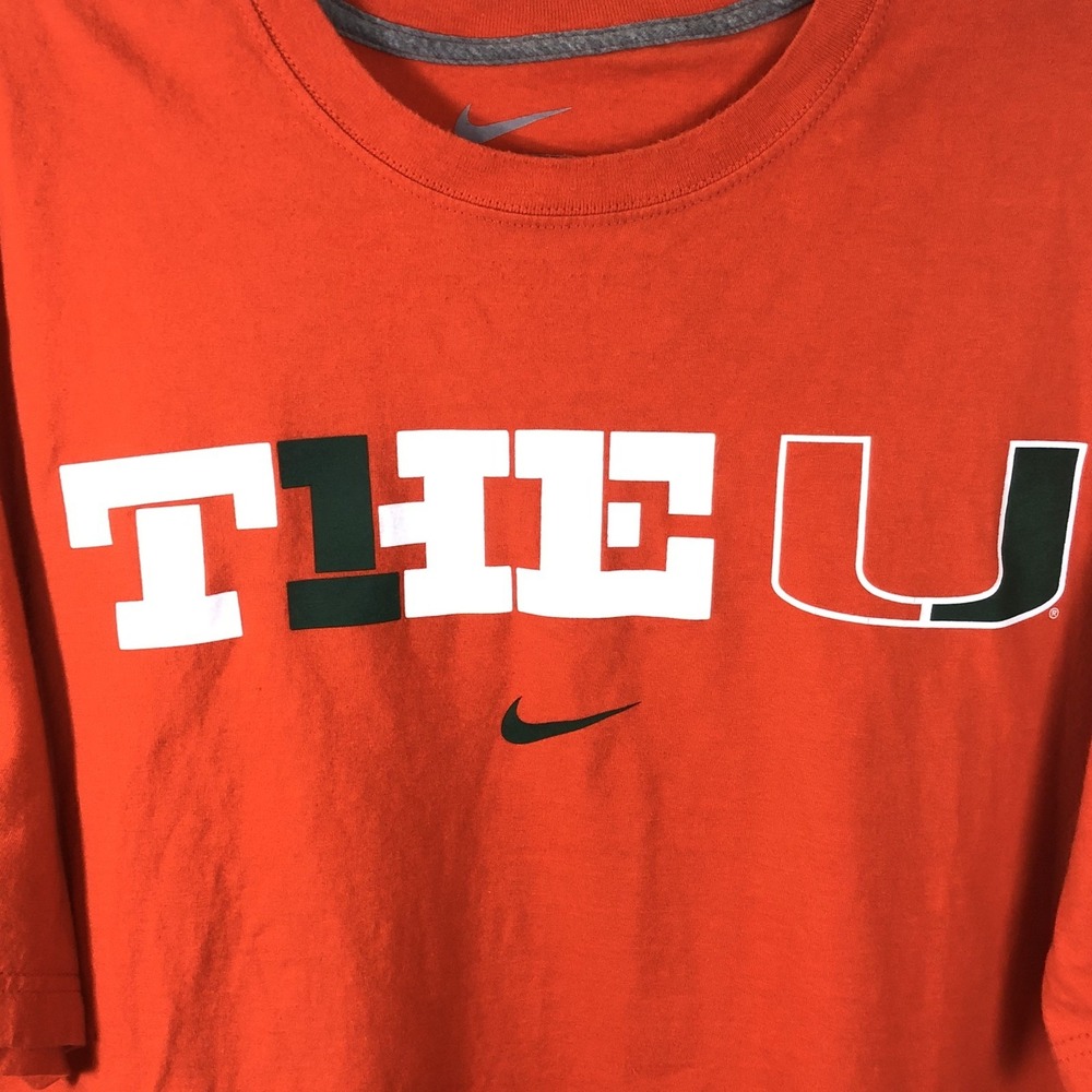 University of Miami Retro "The U" T-Shirt Men's XXL Orange - Picture 2 of 12